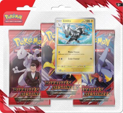Pokémon - Pack 3 boosters Zéblitz - EV10 - Rivalités Destinées - Version Française